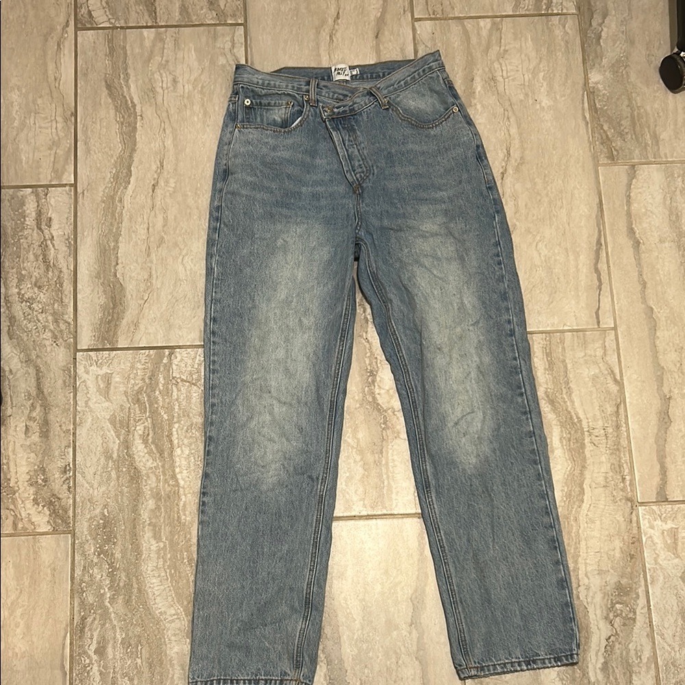 Princess Polly Blue Straight Jeans Classic Denim